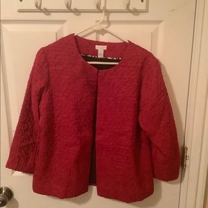 Chico’s red swing jacket. Chico’s Size 1 =‘s an 8